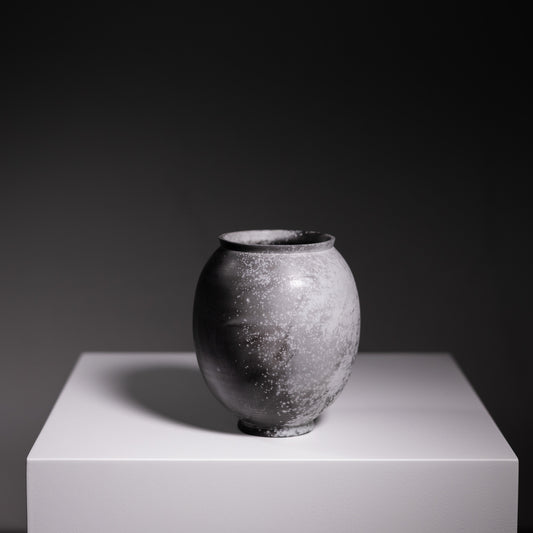 E1 | Smoke Fired Mini Moon Jar | 12 x 10 x 6.5cm