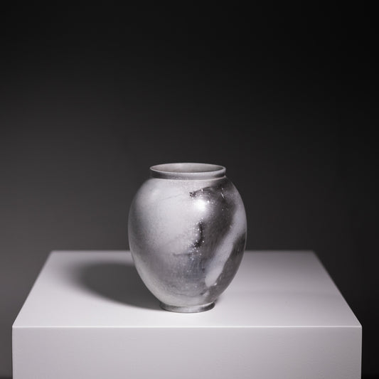 E3 | Smoke Fired Mini Moon Jar | 12 x 10 x 6cm