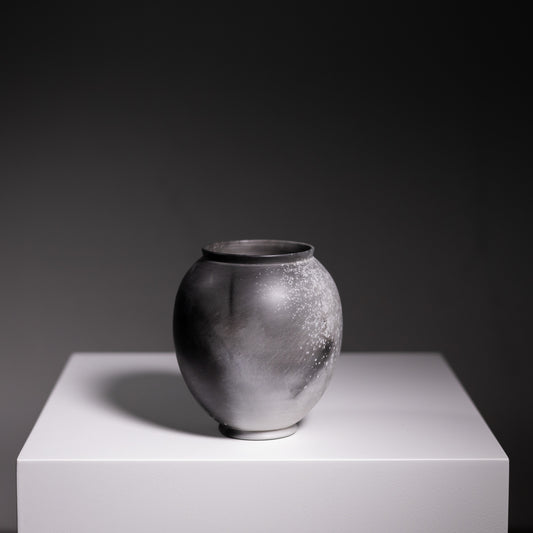 E4 | Smoke Fired Mini Moon Jar | 11.5 x 10 x 6cm